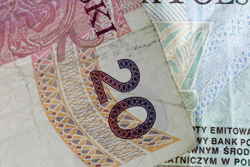 Paper money with a value of 20 Polish zlotys