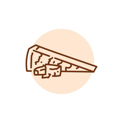 Parmesan cheese black line icon. Dairy product.