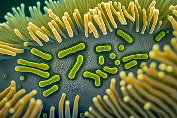 Bacteria, close up, detailed. Generative AI.