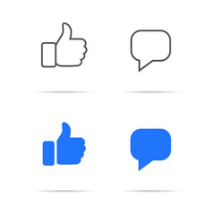 Like and share icon vector. Social media concept