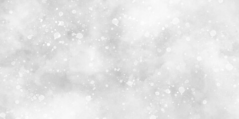 Abstract light blur defocused white background with bokeh, Beautiful winter background of snow floating into air randomly, light grey bokeh background for wallpaper, invitation, cover and design.