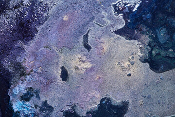 Luxury abstract background, liquid art. Blue alcohol ink with golden paint streaks, water surface, marble texture