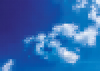 Nature Landscape Background with Blue sky and Fluffy white Realistic clouds. Vector illustration.