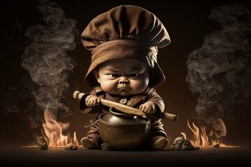 Baby Portrait Cook Brown Theme