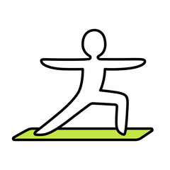 Yoga warrior pose doodle icon