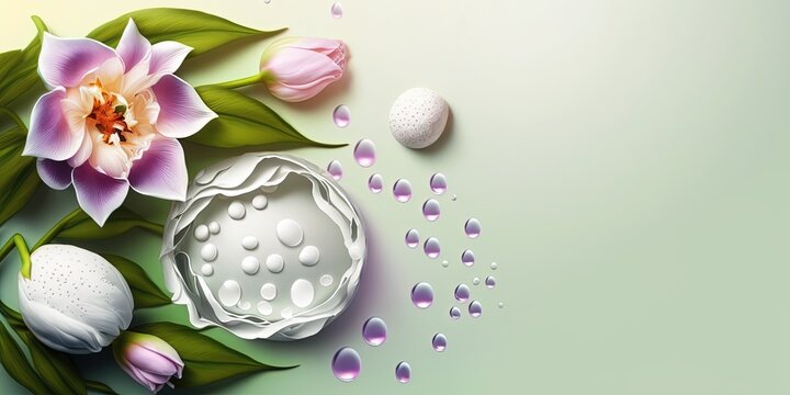 blomming nature orchid flower and tropical floral petal for beauty spa background with copy space