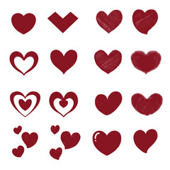 seamless pattern with red hearts