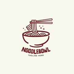 noodle bowl logo template for food brand