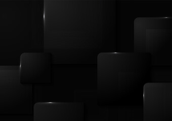 Abstract gradient modern black template design of square pattern geometric style. Overlapping with simple style and glitters effect background. - 573253905
