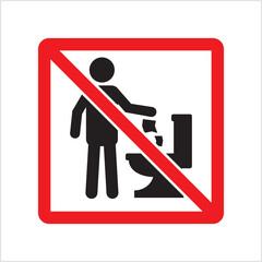 Do not littering sign. Don't Litter signs. Don't throw the trash on the toilet symbol.