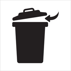 Trash bin sign. Garbage can symbol. Rubbish container sign. Vector template design.