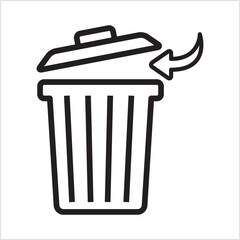 Trash bin sign. Garbage can symbol. Rubbish container sign. Vector template design.