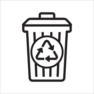 Recycle Trash bin sign. Garbage can symbol. Rubbish container sign. Vector template design.
