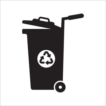 Recycle Trash bin sign. Garbage can symbol. Rubbish container sign. Vector template design.