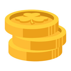 golden coins with clover