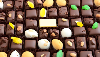 chocolate candies in a box
