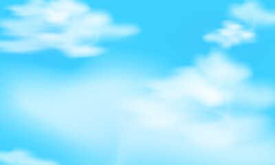 Naklejka na ściany i meble Beautiful White Clouds in Blue Sky. Illustration