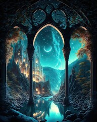Moonlit Fantasy Village