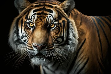 Fototapeta na wymiar The Bengal Tiger, also known as the Royal Bengal Tiger, is the most numerous tiger subspecies and the national animal of India. 