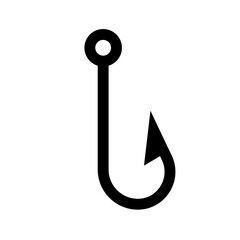 Fishing hook silhouette icon. Vector.