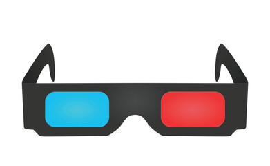 Black 3D glasses. vector illustration