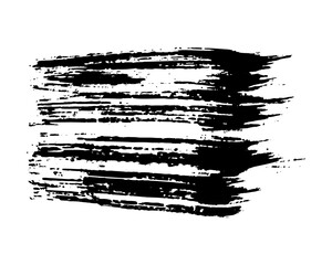Black brush stroke on white background