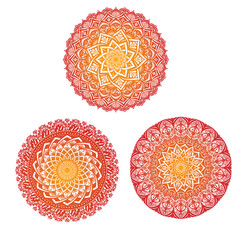 Mandala pattern colored background. Vector illustration. Vintage decorative elements.  Hand drawn background. Mandala pattern 3 in 1 design