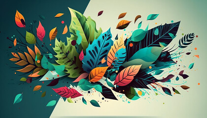 autumn colorful leaves background, Generative AI Art Illustration