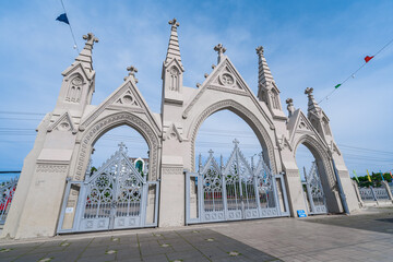 Obraz premium Song Vinh church in Ba Ria Vung Tau, the church has Western Gothic architectural design. Built from 2011 to 2022, a popular place for people to take pictures and pray