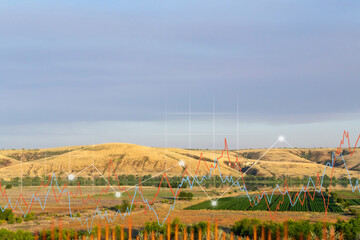 Investments in land business, land, sale, purchase, field. landscape of field or agriculture farm....