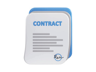 Contract paper with signature icon 3d rendering vector illustration