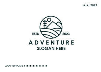 Fototapeta premium Adventure badge logo in the wild