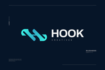 Elegant Letter H Logo in Blue Gradient Style