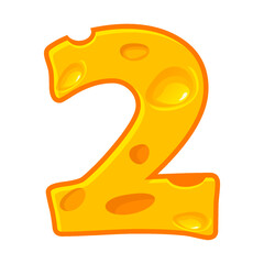 Cheese number 2. Two font kids number. Figure 2