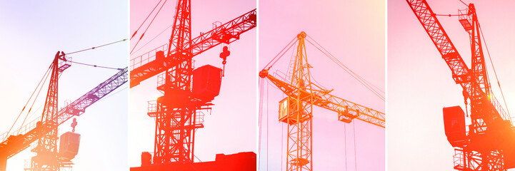 Construction industry, collage of a crane. You Can Use when creating collages and compositions