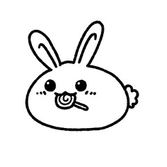 Hand-drawn Cute rabbit in doodle style