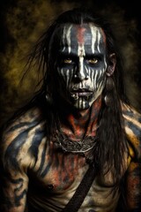 Fierce warrior with warpaint.