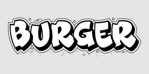 Burger Typography - Burger Logo - Burger Text 3d