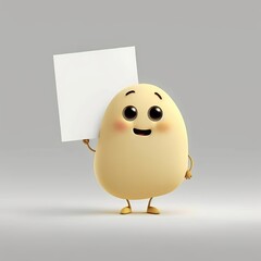 potato with a blank sign illustration