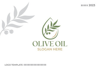 Fototapeta premium olive oil leaf logo design vector icon symbol illustration