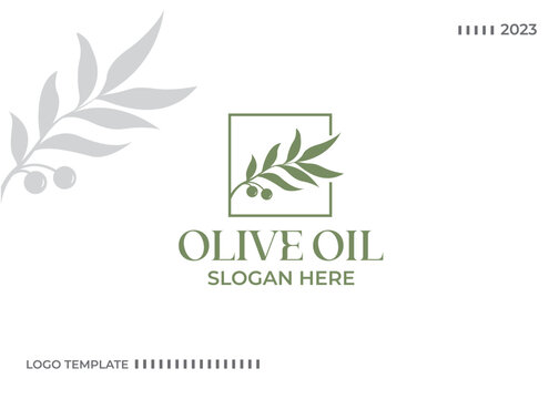 olive oil leaf logo design vector icon symbol illustration
