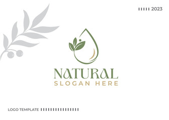 olive oil leaf logo design vector icon symbol illustration