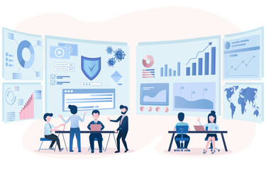 Businessman meeting virtually through an online platform to discuss the latest global market trends, especially in the stock market, such as investment strategies, risk assessment market volatility.