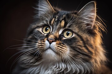 Adorable fluffy cat. Generative AI.