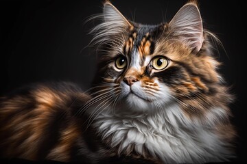 Adorable fluffy cat. Generative AI.