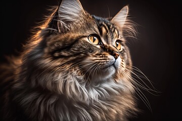 Adorable fluffy cat. Generative AI.