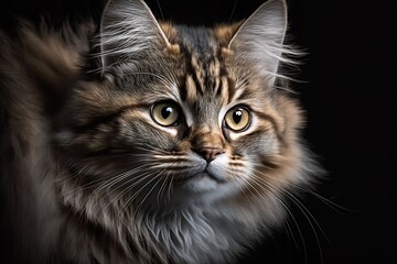 Adorable fluffy cat. Generative AI.