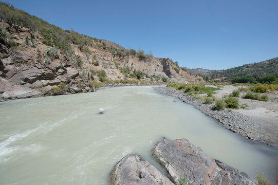 coya river valley on o'higgins chili chile