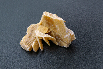Fototapeta na wymiar Desert rose. Rock composed of gypsum close up, crystals that resemble the shape of a rose.