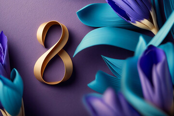 8th march womens day poster design. Generative AI